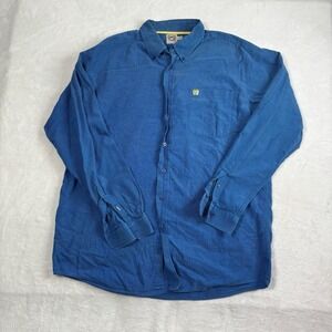 Cinch Western Blue Long Sleeve Button Up Collared Shirt Men's XL